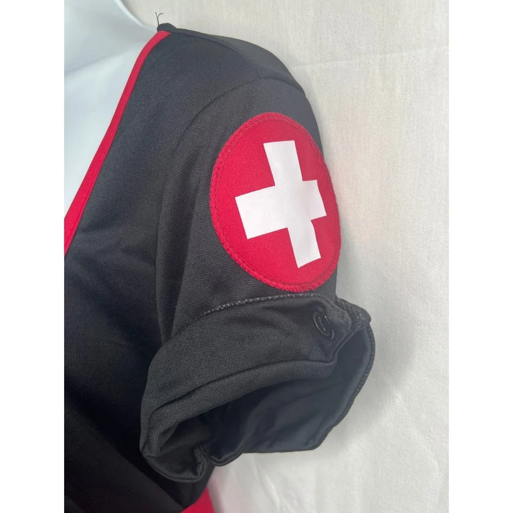 Spirit Cardiac Arrest Nurse Costume Womens XL Black Red Dress Hat‎ Belt 01513951 - Picture 3 of 6